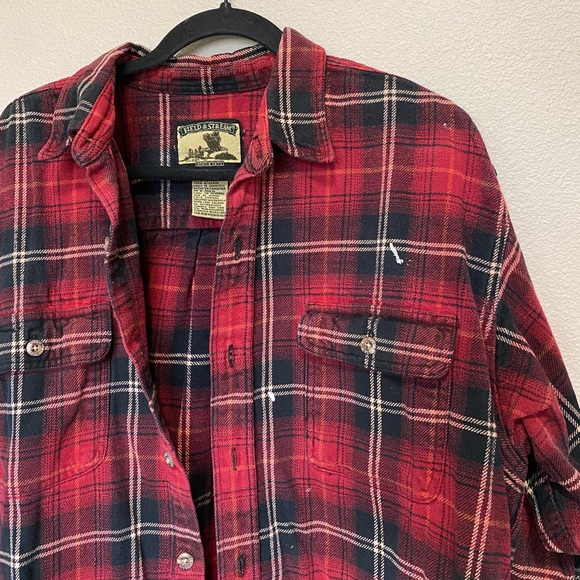 90s Vintage Field and Stream Plaid Flannel Button Down Shirt - Picture 2 of 6